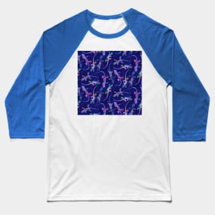 Navy Opalescent Geckos Baseball T-Shirt